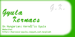 gyula kernacs business card